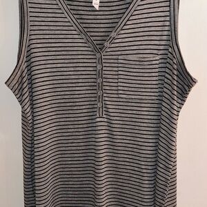 Gray Striped Women’s Sleeveless Tank Top